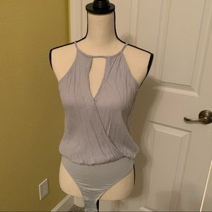 Gray Blue Body Suit Blouse (M)